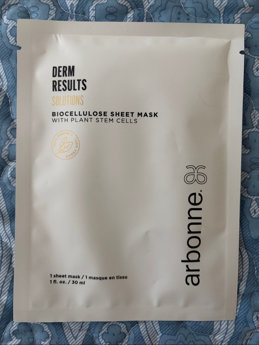 Arbonne White Derm Results Biocellulose Sheet Mask